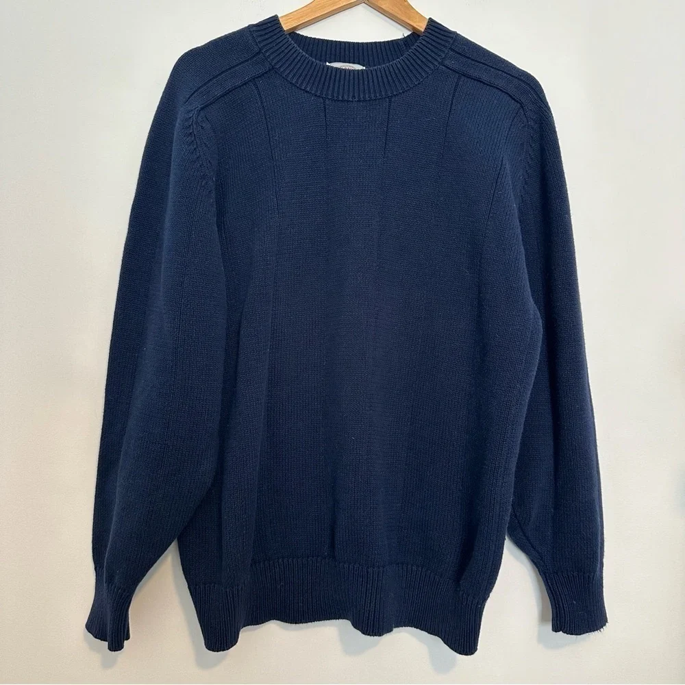 Cape island knitters navy blue nautical sweater